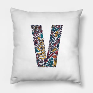 Tropical Letter V Pillow