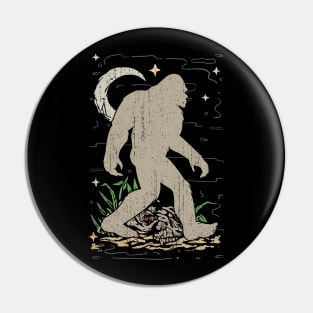 Bigfoot Silhouette Retro Pin