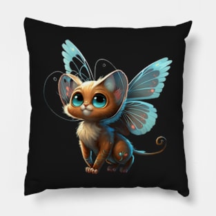 Cute Butterfly Cat Sticker Pillow