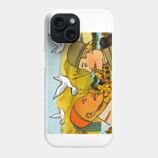 White lovebirds and LGBT love Phone Case