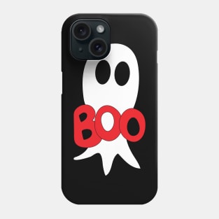 Cute Halloween ghost cartoon with BOO text Phone Case