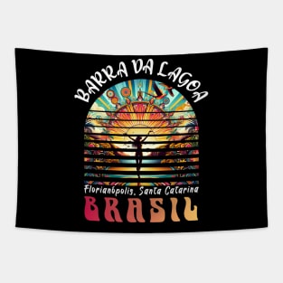 Retro Brasil Barra da Lagoa Tropical Paradise Tapestry