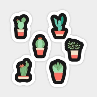 6pcs Cactus & Succulent Sticker Sheet Magnet