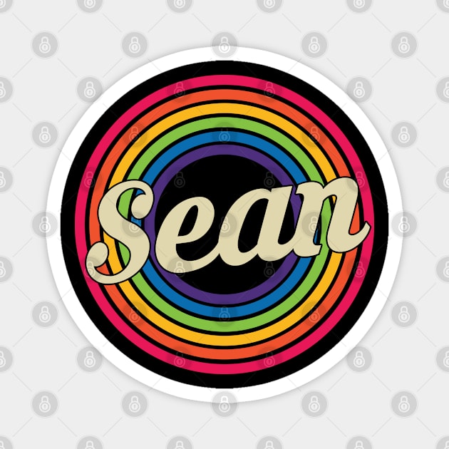 Sean - Retro Rainbow Style Magnet by MaydenArt