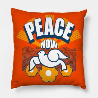 PEACE NOW ))(( 60s Retro Hippie Make Love Not War Pillow