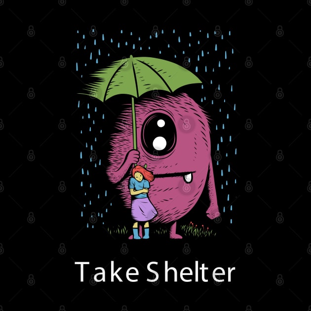 Take Shelter Monster Doodle by Mako Design 