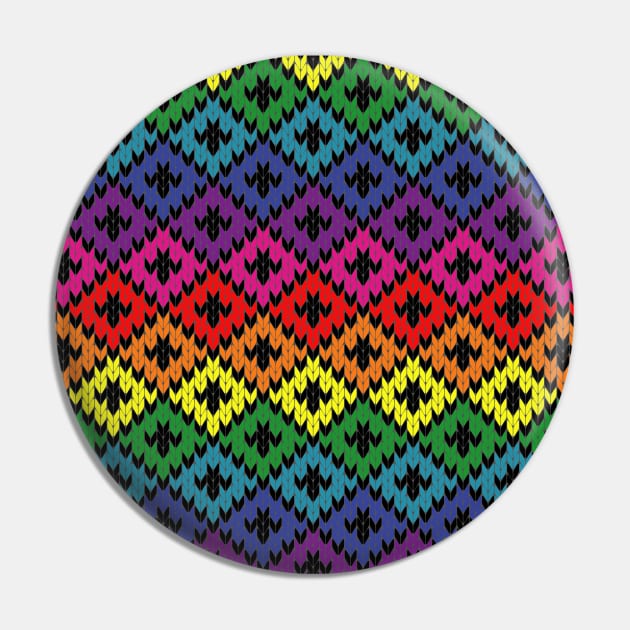 Rainbow Knitting Pattern Design Pin by Designoholic