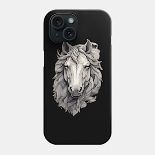 Horse Head with Mane in Grey Phone Case