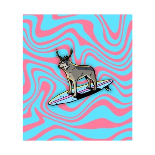 The Antlered Wolf x Summer - Surfs Up (Background Version) T-Shirt