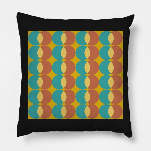 retro seventies abstract geometric pattern Pillow by pauloneill-art