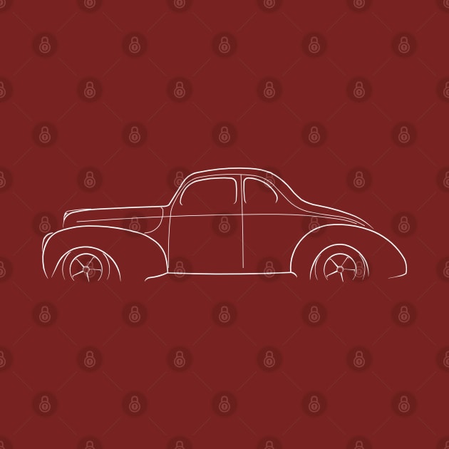 1940 Ford Deluxe Coupe - Profile Stencil, white by mal_photography