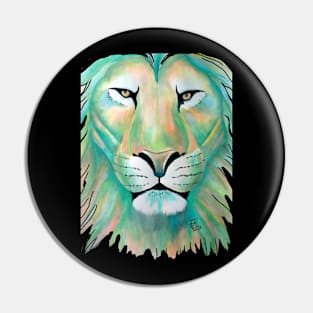 Lion -aqua and yellow Pin