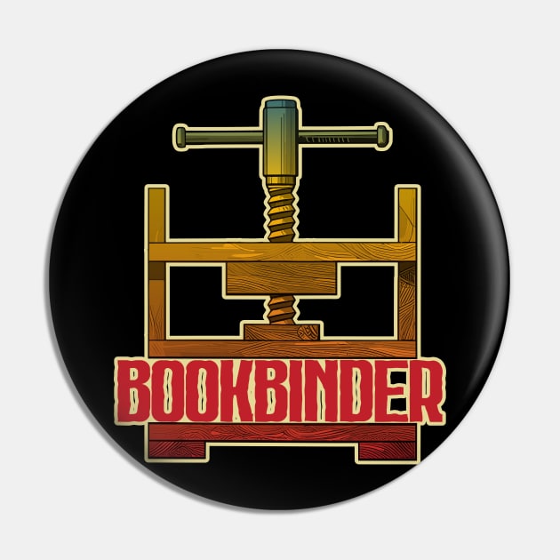 Antique Vintage Retro Bookbinder Typography Press Pin by DanielLiamGill