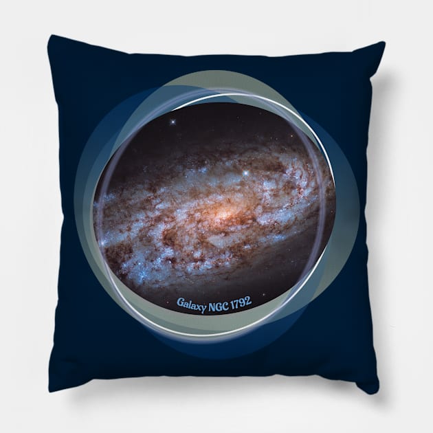 Hubble Space Telescope Images: Spiral Galaxy NGC 1792 Pillow by Da Vinci Feather