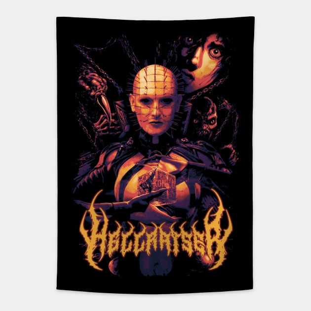 Hellraiser Pinhead Woman Tapestry by OrcaDeep