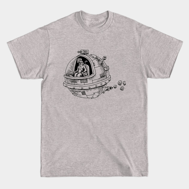 Discover Yeti crusing space - Spaceship - T-Shirt