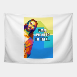 Jesus We need talk Pop Art Tapestry