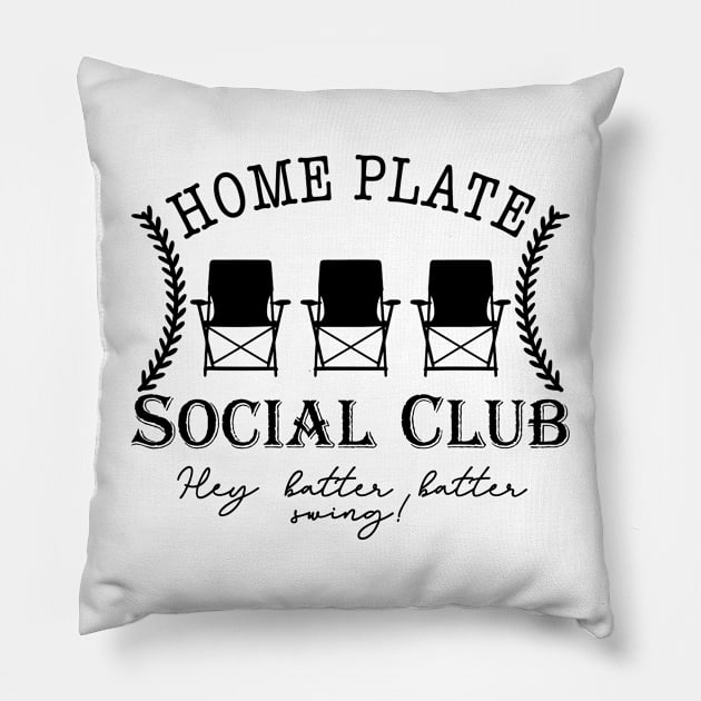 Home Plate Social Club, Midday, Softball Mom, Softball Dad, Softball Game Day, Softball Grandma, Softball Family Pillow by SmilArt