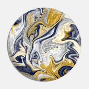 Trendy cool stylish gold yellow navy blue liquid marble abstract swirl pattern Pin