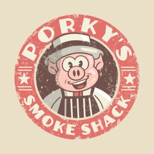 Porky's Smoke Shack BBQ Restaurant Retro Vintage T-Shirt