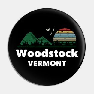 Mountain Sunset Flying Birds Outdoor Woodstock Vermont Pin