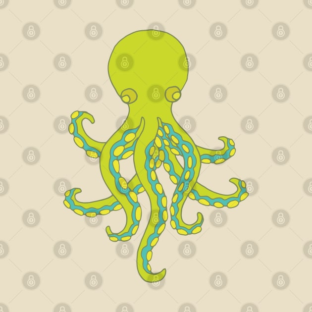 OCTOPUS GARDEN Green Undersea Ocean Creature Tentacles - UnBlink Studio by Jackie Tahara by UnBlink Studio by Jackie Tahara