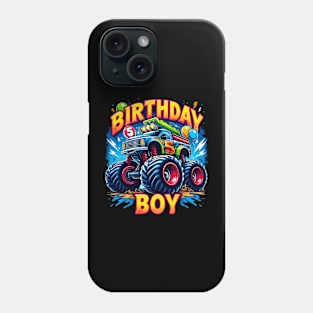 Birthday Boy 5 Years - Monster Truck (possibility of personalization with name) Phone Case