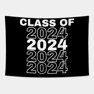 Class Of 2024 Repeated. Simple Typography 2024 Design for Class Of/ Graduation Design. White Tapestry