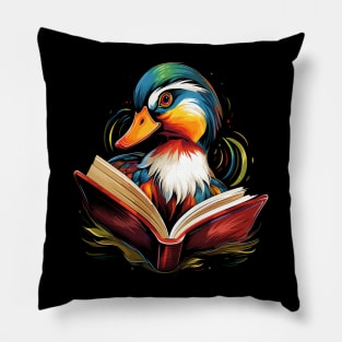 Mandarin Duck Reads Book Pillow