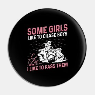 ATV Design for a Four Wheeler Driver Girl Pin