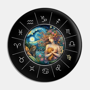 ZODIAC Virgo - Astrological VIRGO - VIRGO - ZODIAC sign - Van Gogh style - 5 Pin