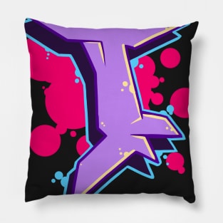 Letter I - Graffiti Street Art Style Pillow