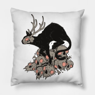 Kitty Demon Skull Pillow