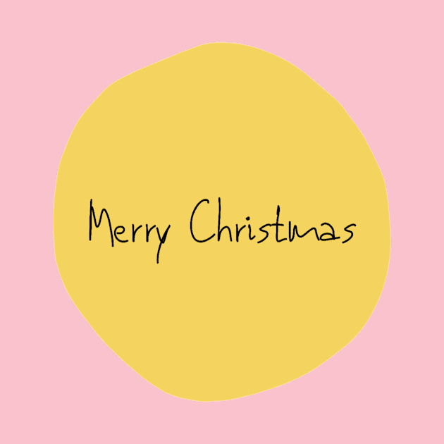 Merry Christmas - Yellow Background by Christamas Clothing