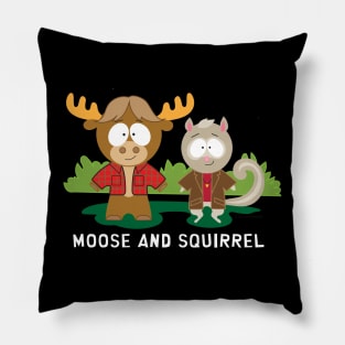 Moose and Squirrel Pillow