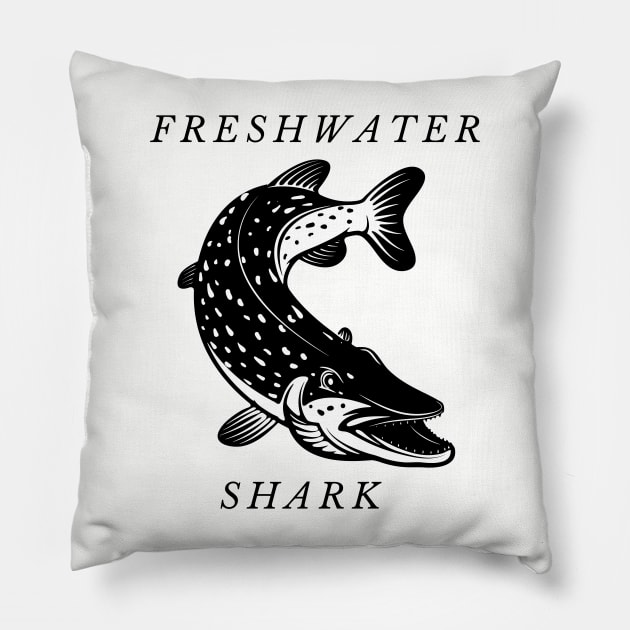 Freshwater shark Pillow by Rickido