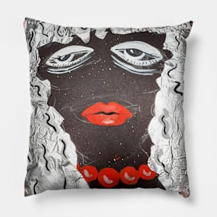 Portrait - Silver Hair Pillow