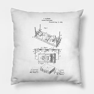 Folding Wash Bench Vintage Retro Patent Hand Drawing Funny Novelty Gift Pillow