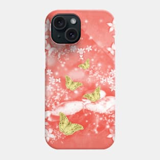 Magical toadstools and gold butterflies Phone Case