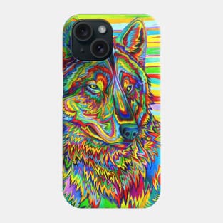 Psychedelic Rainbow Wolf Phone Case