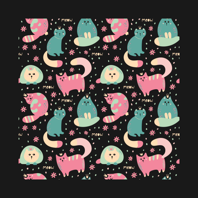 Colorful Cat Pattern by edwardecho