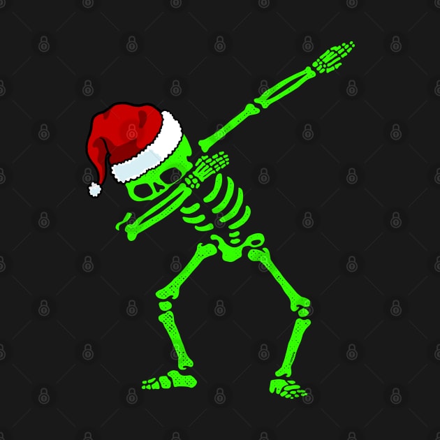 Dabbing Skeleton Shirt Santa Hat Christmas Shirt Dab Skull 2 by vo_maria