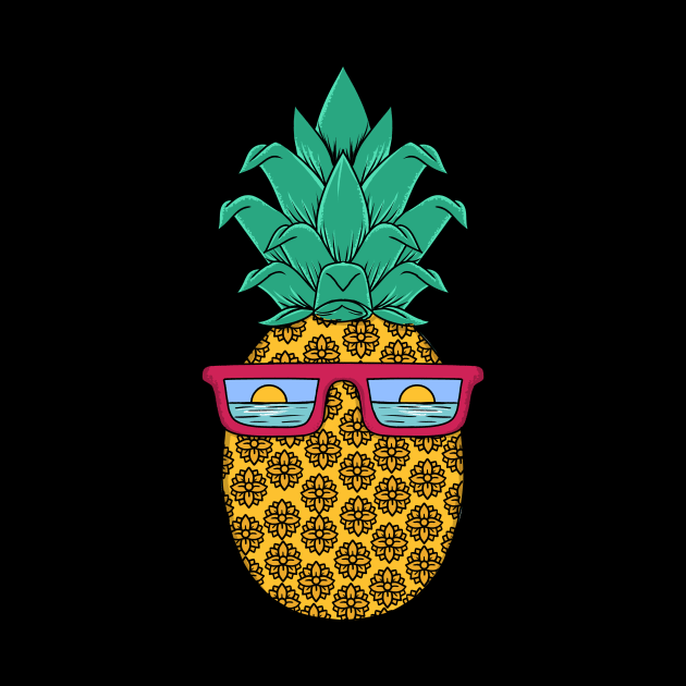 Pineapple summer Floral by coffeeman