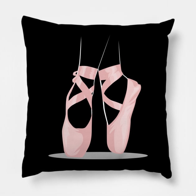 Ballerina Ballet Shoes - Cool Toe Dancing Pillow by Shirtbubble