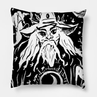 Evil Wizard Merlin Gothic Punk Pillow