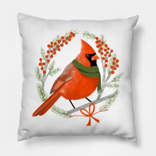 Red Cardinal Christmas Pillow