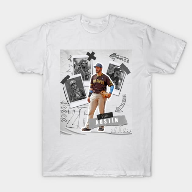 Austin Nola Baseball Paper Poster Padres 2 - Austin Nola - T-Shirt