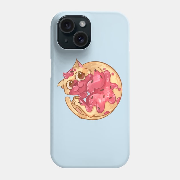 Strawberry Donut Cat Phone Case by Claire Lin