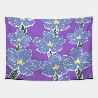 Primroses in Amethyst Color Background Tapestry