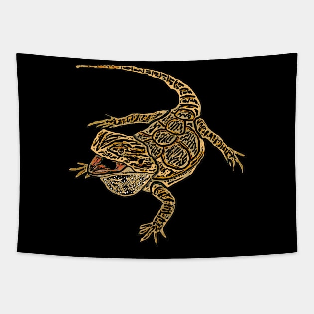 Bearded Dragon Tapestry by Mark Ewbie